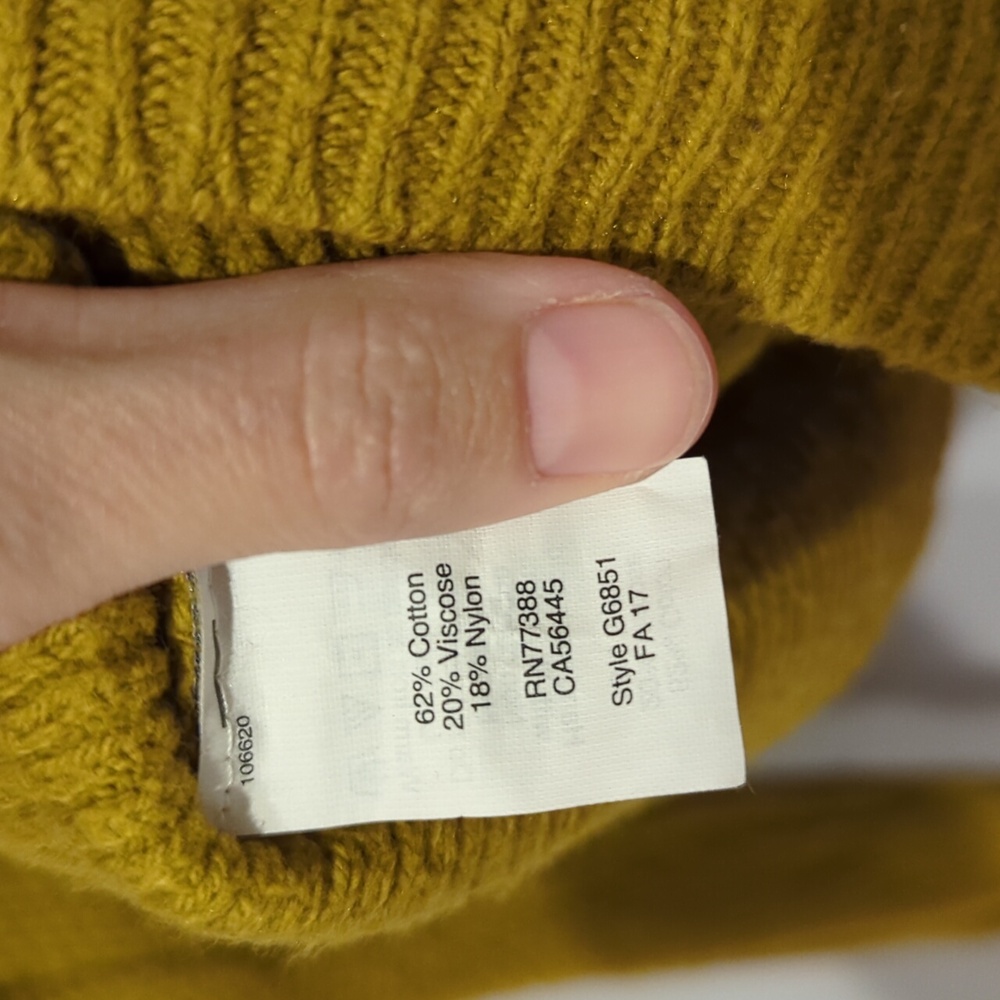 Madewell Mustard Yellow Sweater with Split Back Size XS - Picture 4 of 4
